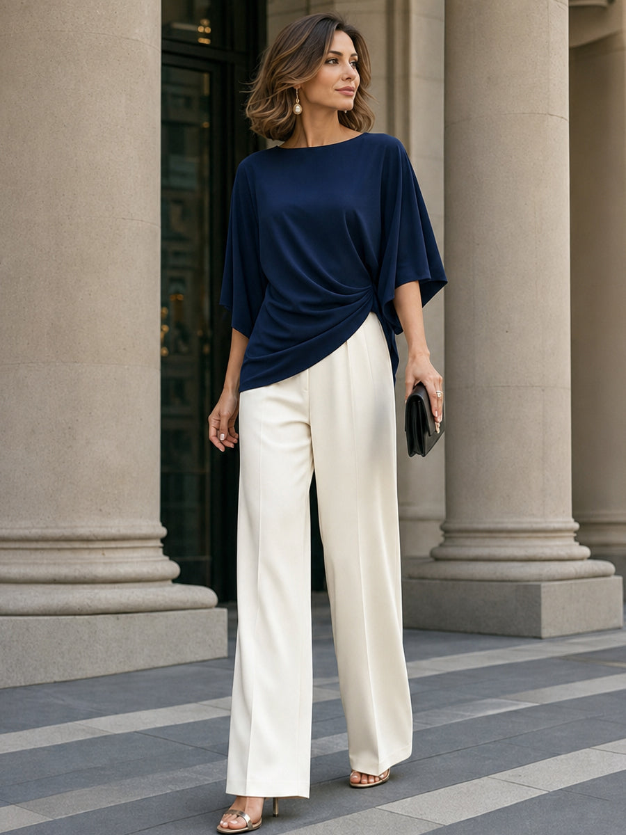 Gabriella | Conjunto de blusa y pantalón de pierna ancha
