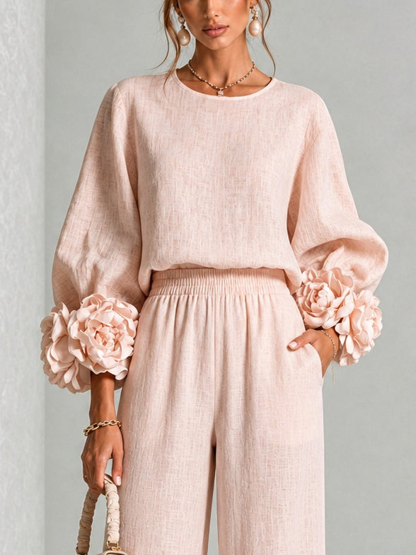 Maggie | Conjunto de dos piezas con detalles florales